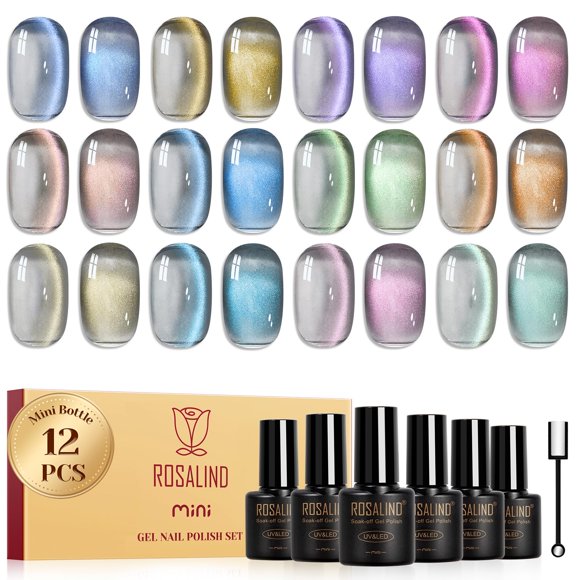 Esmalte de Gel ROSALIND 12 uds Cat Eye con Imán