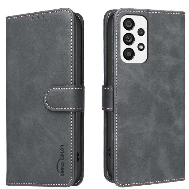 Funda Billetera para Samsung Galaxy A73 Protección RFID y Soporte Ajustable Negro