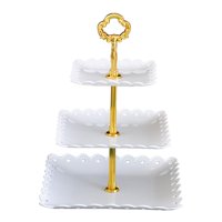 Magideal - Soporte Multiusos Para Pasteles, Bandeja Para Servir Dulces, Estante Para Aperitivos, De , Soporte Para Cupcakes De Tres Niveles , Blanco