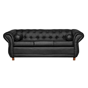 Ruzam Mobel - Sofá 3 Cuerpos Chesterfield Negro