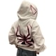 thumbnail image 1 of Sudadera con capucha y cremallera completa con estampado de araña, chaqueta con capucha y estampado de letras de araña Y2K, sudadera estilo gótico punk hip hop (blanco, XL), 1 of 7