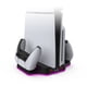 thumbnail image 1 of Base de refrigeración RGB para PS5 Pro/PS5 Slim Consola Edición Digital de Disco con ventilador de refrigeración ajustable de 4 velocidades, soporte de carga para controladores de juego, 1 of 9