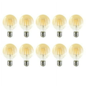 Hb Led - Pack 10 Ampolleta Globo Led E-27 Filamento 6W G80 Sec