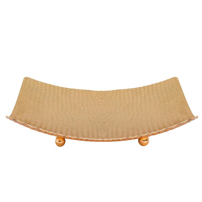 Vgo - Bandeja Metálica Dorada 25X25X5 Cm