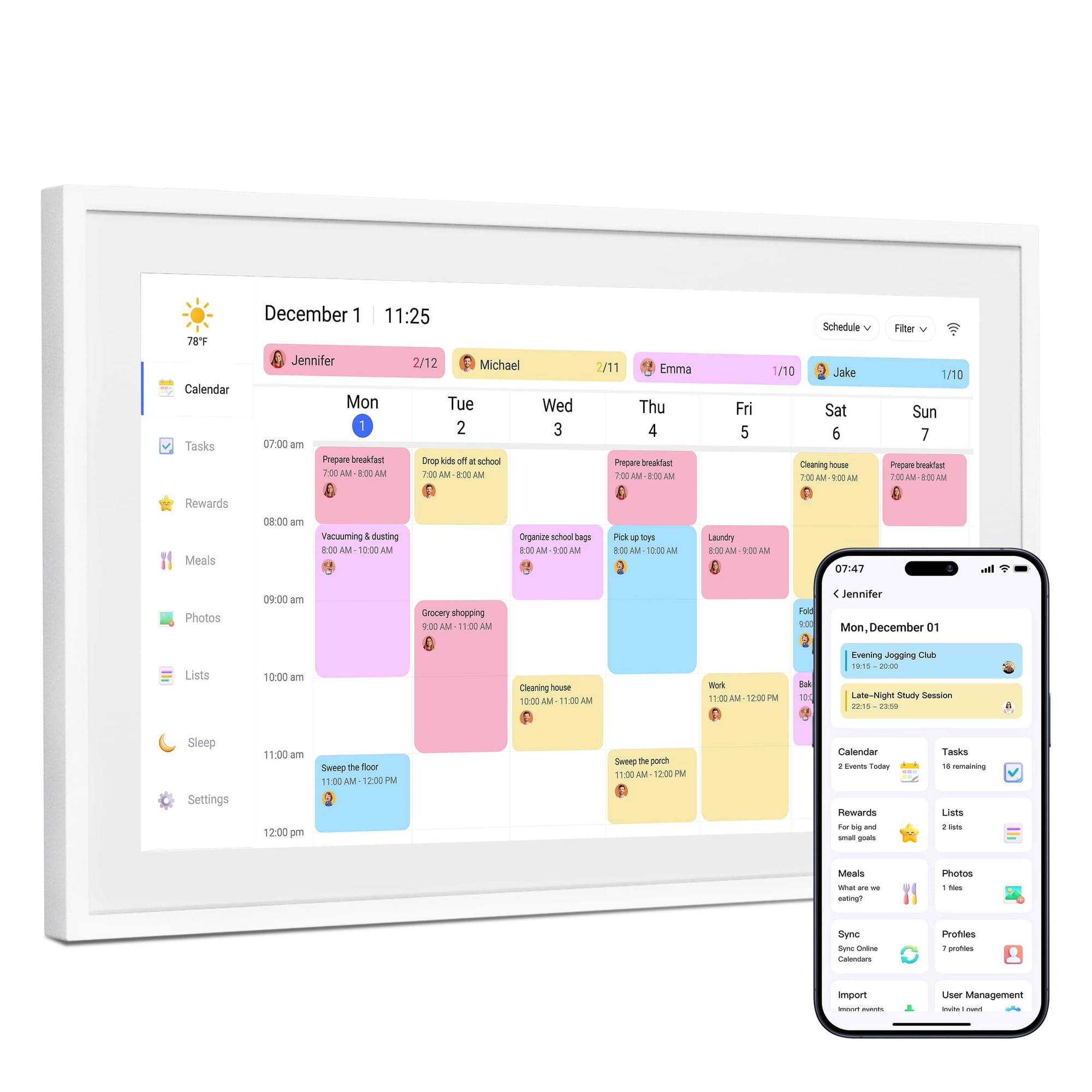 Dragon Touch - Calendario Digital Con Tabla De Tareas De 15 6 Pulgadas