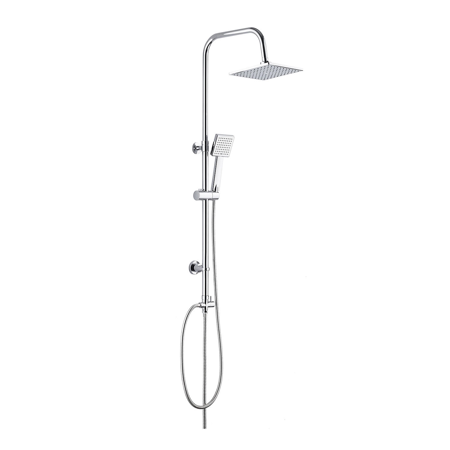 Importclick - Columna Ducha Plato Llave Monomando 2 En 1 Moderno Cuadrado