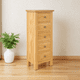 thumbnail image 2 of Cómoda "Kull" Minimalista 5 Cajones Mueble de Madera Slim - Natural - 55x40x120 cm, 2 of 3