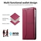thumbnail image 2 of Funda tipo cartera con bloqueo RFID para Samsung Galaxy S23 FE cubierta magnética de cuero con tapa y soporte Rojo, 2 of 6