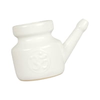 Magideal - Olla De Cerámica, Olla Con Boquilla, Olla De Limpieza Nasal Duradera A Prueba De Fugas Portátil De Viaje, Olla De Irrigador Nasal Para Hombres Y , Blanco