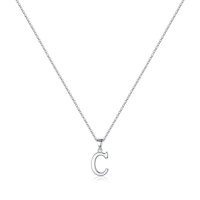 Collar Heshpaws S925 Sterling Silver Letra Inicial Mujer Con Caja De Regalo