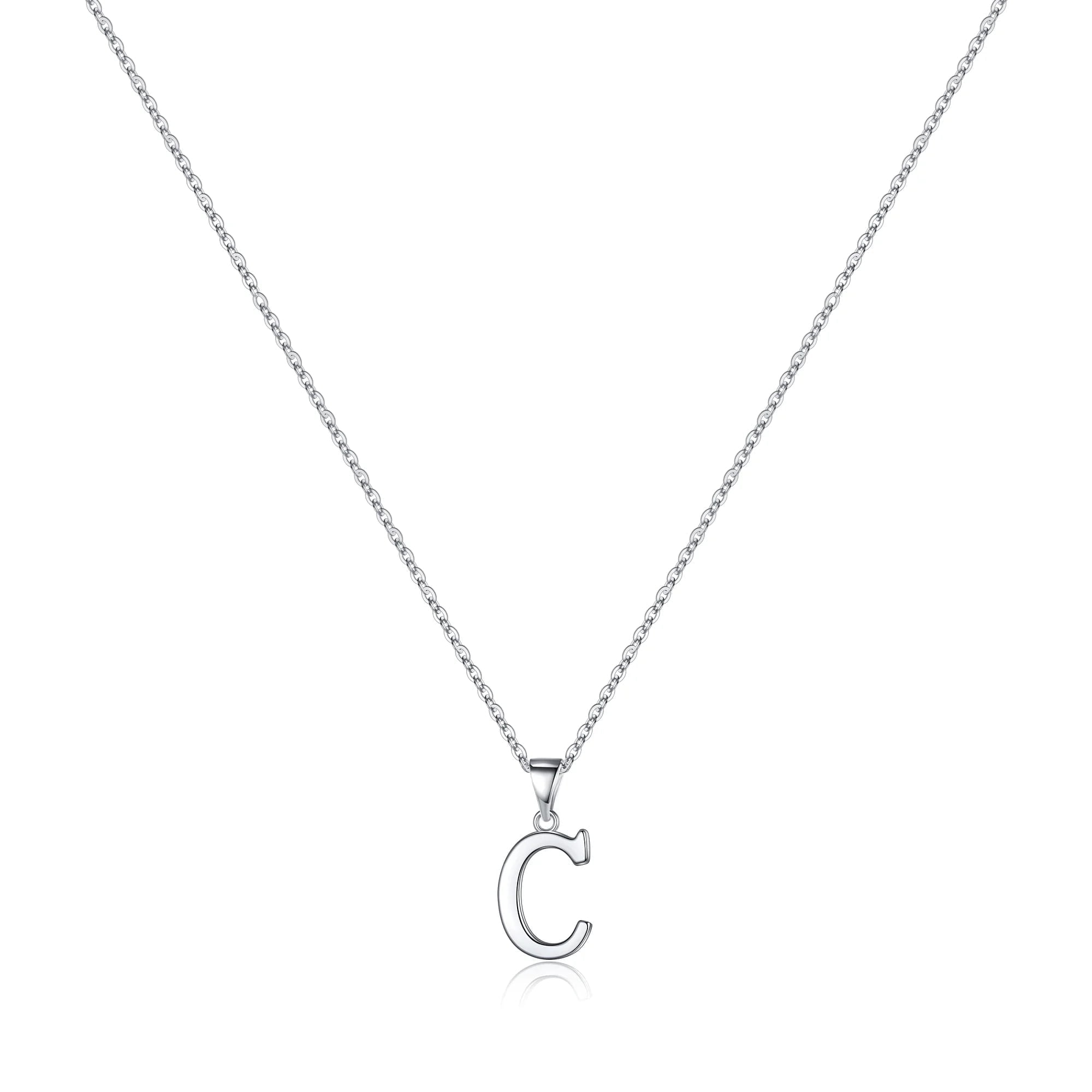 Collar Heshpaws S925 Sterling Silver Letra Inicial Mujer Con Caja De Regalo