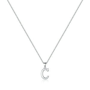 Collar Heshpaws S925 Sterling Silver Letra Inicial Mujer Con Caja De Regalo