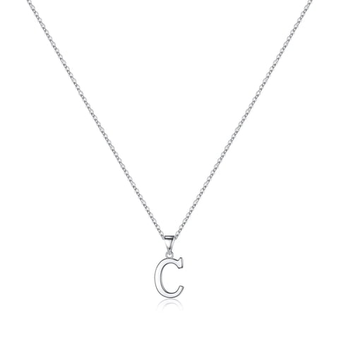 Collar Heshpaws S925 Sterling Silver Letra Inicial Mujer Con Caja De Regalo