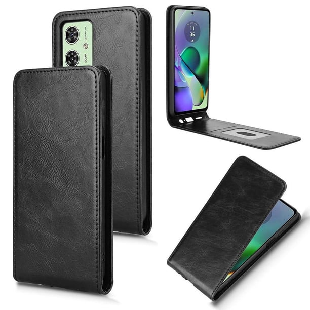Funda tipo folio para Motorola Moto G54 5G con soporte magnético y protección para la cámara Negro