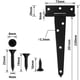 thumbnail image 2 of Heavy Duty T Hinge Tee T Strap Shed Gate Barn Fence Door Hinge Forged Resistente al óxido Todo el tamaño Negro (6 piezas, 8 pulgadas), 2 of 3