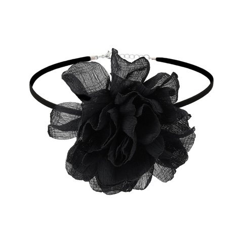 Ioensy - Collar De Flores Gargantilla Collar De Flores Para Banquetes Halloween Boda Negro