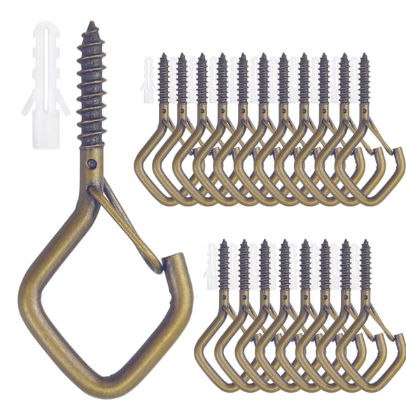 Ganchos De Tornillo Con Ojal 20 Piezas Resistentes 6 Cm Con Cierre
