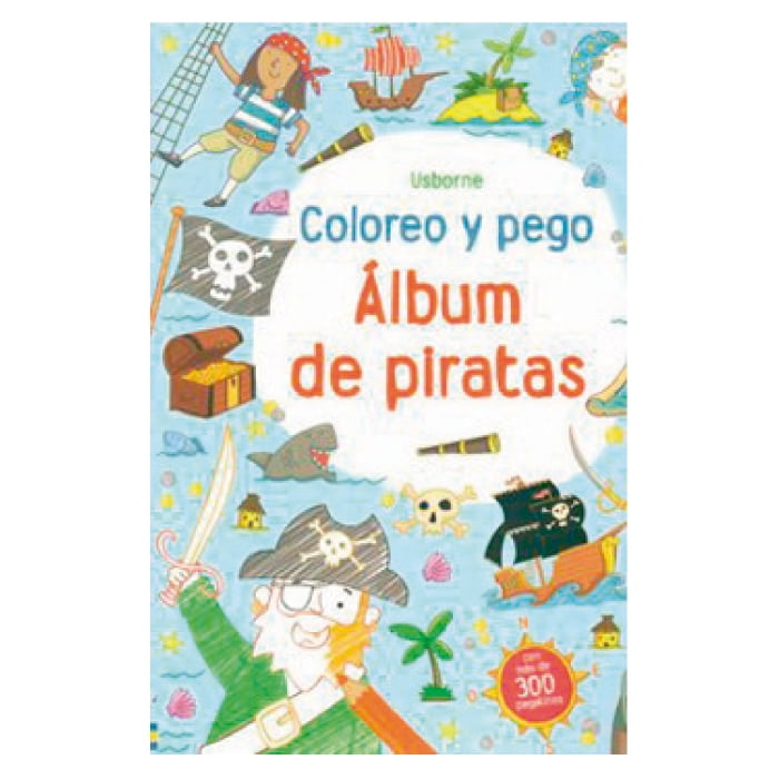 Usborne - Libro Album De Piratas - Coloreo Y Pego