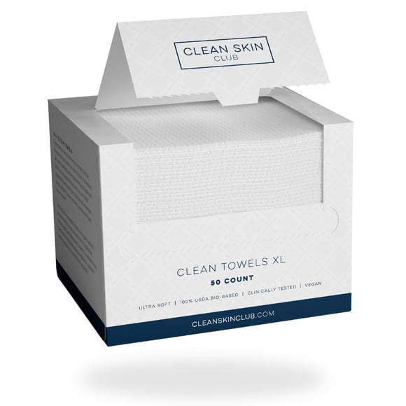 Toalla facial CLEAN SKIN CLUB Clean Towels XL, 100% de base biológica, 100 unidades