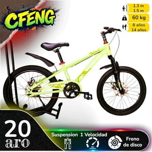 Vipnetwork - Bicicleta Aro 20 Cfeng Con Freno Disco Verde Claro