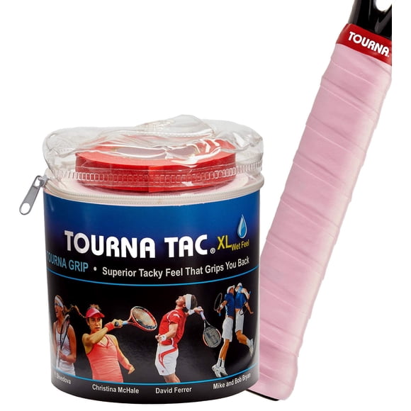Tennis Grip Tourna Tac Pink, paquete de 30 con bolsa de viaje