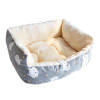 Magideal - Cama Gruesa Y Cálida Para Mascotas, Sofá Para Gatos Envolvente, Suave, Fijo En Jaula, Cama Cerrada Gruesa Y Suave Para Animales Pequeños, Muebles Para , Gris