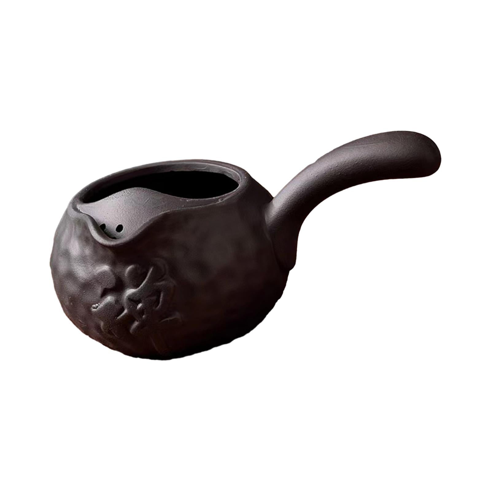 Bothyi - Tetera De Cerámica Duradera Con Mango Antiescaldaduras Para Restaurante Cocina Senderismo Negro Con Palabra