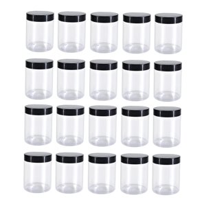 Magideal - Tarro Para Mascotas Con Tapa, Contenedor De Cosméticos Slime A Prueba De Fugas, Fácil De Limpiar, Redondo Transparente Para Especias, Loción Corporal, 20 Piezas 500Ml