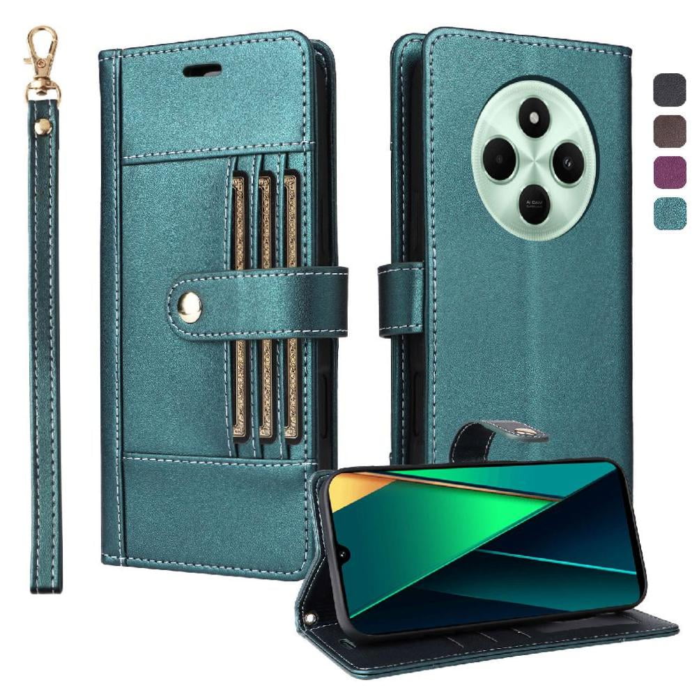 Foxdock Funda Tipo Cartera Para Xiaomi Poco C75 – Cubierta De Cuero Pu Con Múltiples Ranuras, Bolsillo Para Efectivo Y Correa De Muñeca