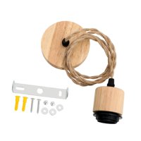 Magideal - Cable De Luz Colgante, Accesorio De Lámpara Colgante, E27, Accesorios De Decoración Diy, Cable De Luz Colgante Para Sala De Estar Y Hogar Madera Negra Retorcida