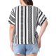 thumbnail image 3 of Agnes Orinda Blusas Casuales de Verano para Mujer de Talla Grande para Escuela y Universidad con Cordón Bohemio, Borla, Cuello en V, Manga Corta, Estampado Floral, 2X Negro, 3 of 6