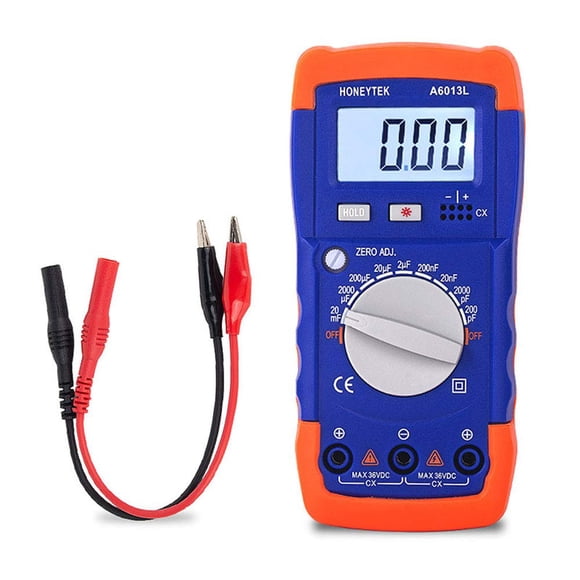 Comprobador de condensadores Honeytek A6013L LCD Display 200pF-20MF