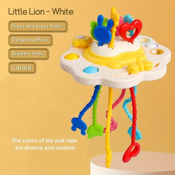 Baby Drawstring Toy, Sensory Development Toy, 1 To 3 Years Old, Animal Lion, Bed Hanging Toy ( Drawstring Color Matching Random)