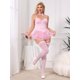 thumbnail image 2 of INSPIRE CHIC Conjunto de Lencería de Encaje para Mujeres Corsé Body con Aros Falda con Volantes con Liguero Tangas XL Rosa, 2 of 5