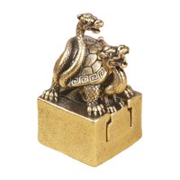 Magideal - Estatua De Sello Xuanwu, Adorno De Escritorio, Escultura Pequeña De Latón Decorativa Coleccionable, Figura De Tortuga Serpiente Para Estante De Oficin