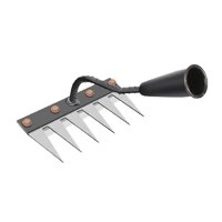 Magideal - Herramienta De Granja De Mano De Rastrillo De Desargumento Harro De Jardinería De Jardinería Portátil Multifuncional Para Labrar El Suelo Cercano A La 6 Rake De Dientes