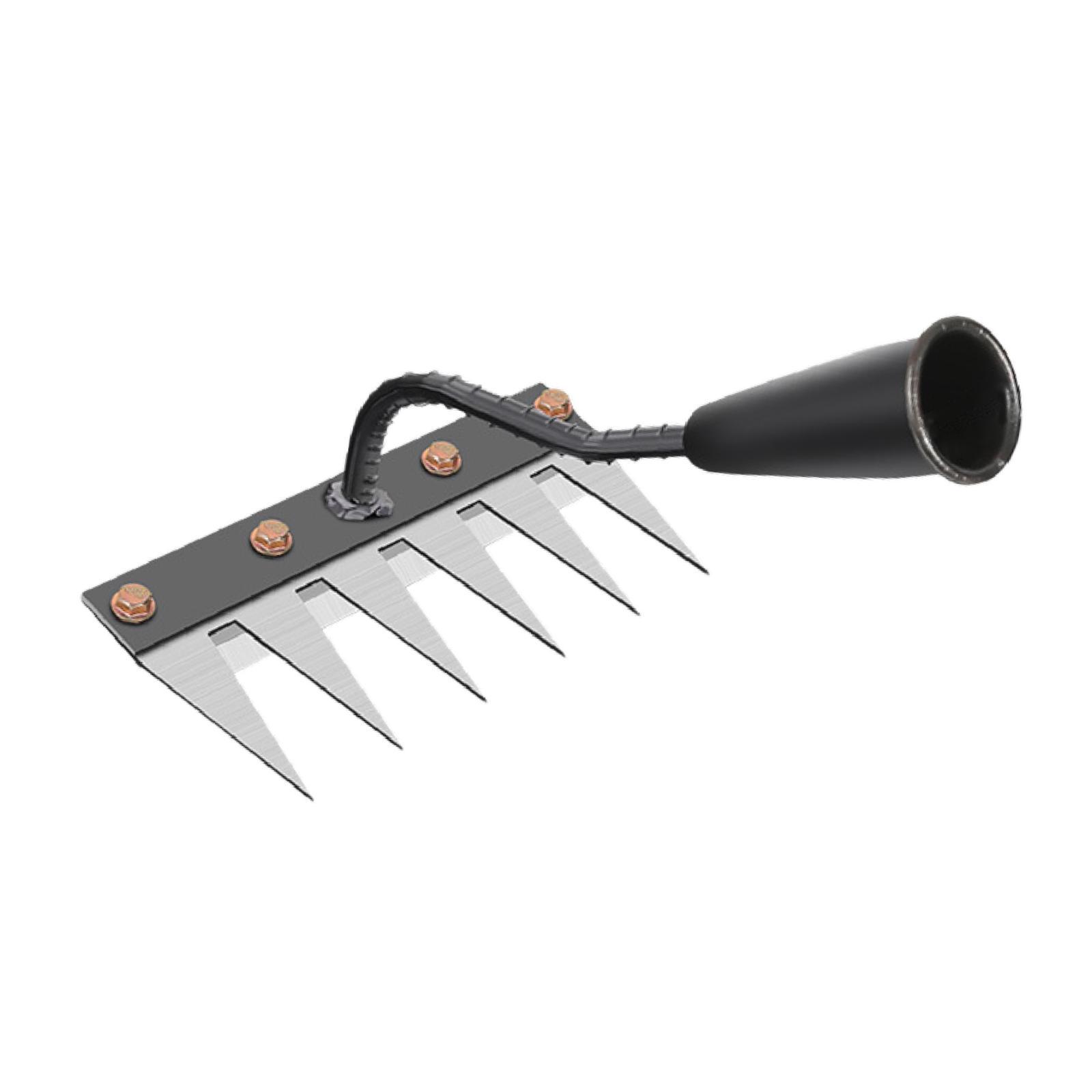 Magideal - Herramienta De Granja De Mano De Rastrillo De Desargumento Harro De Jardinería De Jardinería Portátil Multifuncional Para Labrar El Suelo Cercano A La 6 Rake De Dientes