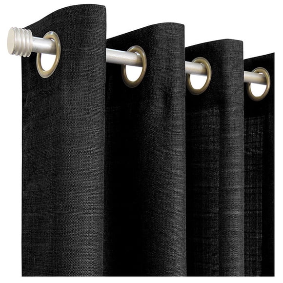 Set de cortinas 8 piezas (2 paños + 2 velos + 4 amarres) Negro
