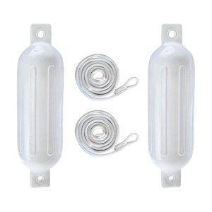 Ioensy - 2 Guardabarros Para Barcos, Cuerdas De 6Mm X 1,5 M, Pvc Anticolisión Para Pontón De Acoplamiento, Cuerda Blanca G0 Blanca