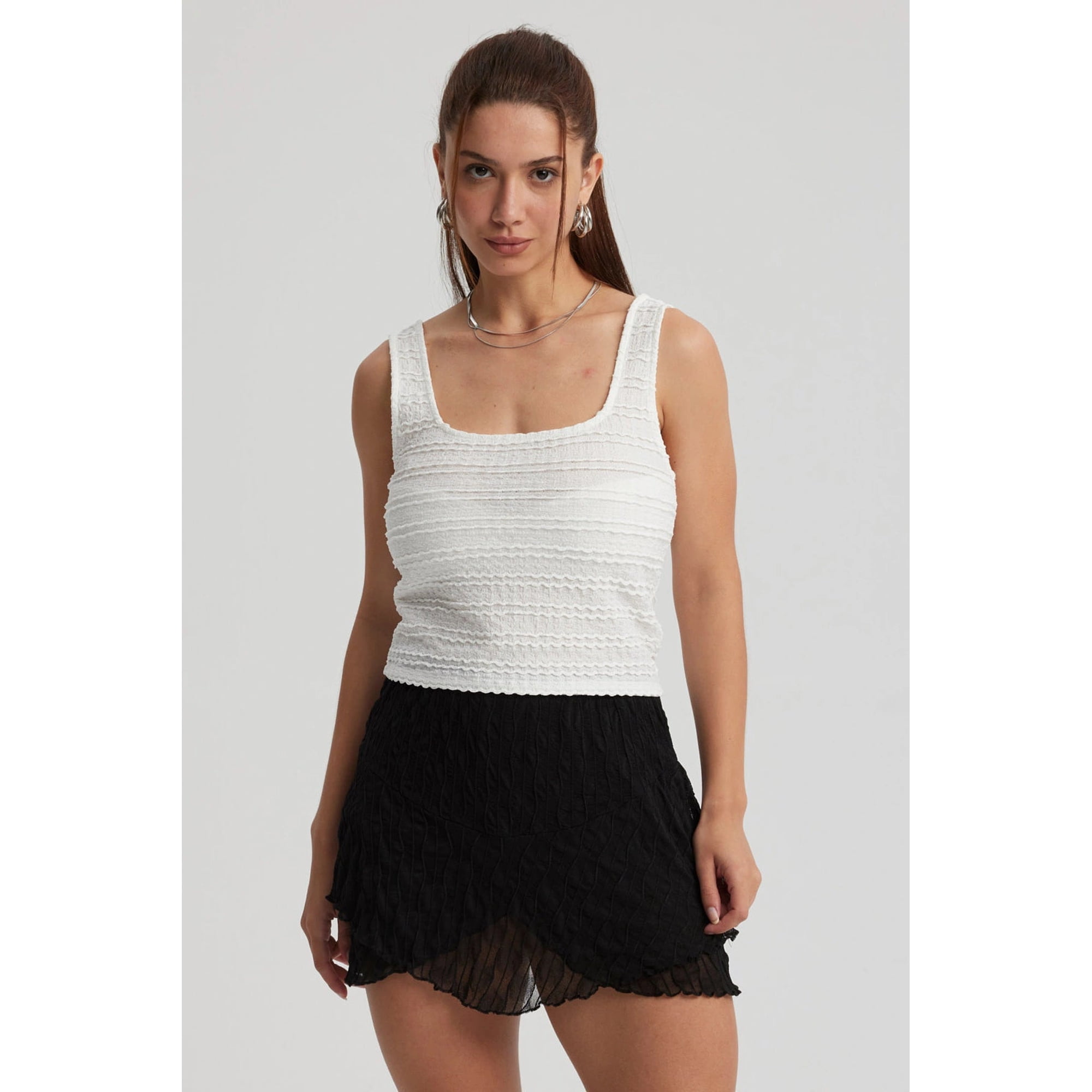 Fashionspark - Polera Mujer Escote Cuadrado Blanco - Lll