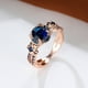 thumbnail image 3 of Retro Simple September Birthstone Sapphire Blue Round Zircon Finger Ring Gift For Women Girls 18K Gold Plated Jewelry, 3 of 3