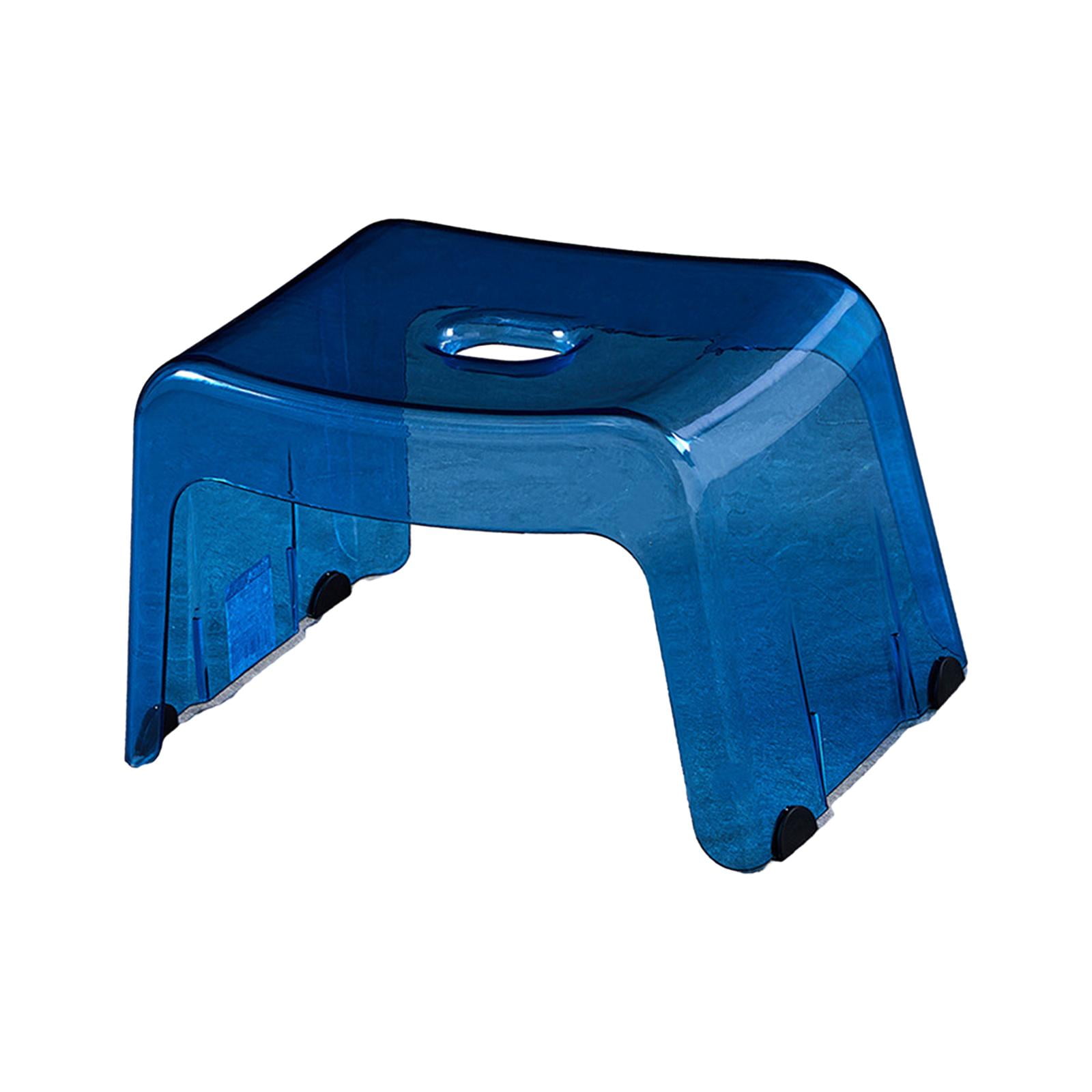 Magideal - Taburete De Baño, Taburete Para Inodoro, Taburete Multifuncional Estable Debajo Del Escritorio, Reposapiés, Taburete Para Zapatos Para Adultos Y Niños Azul