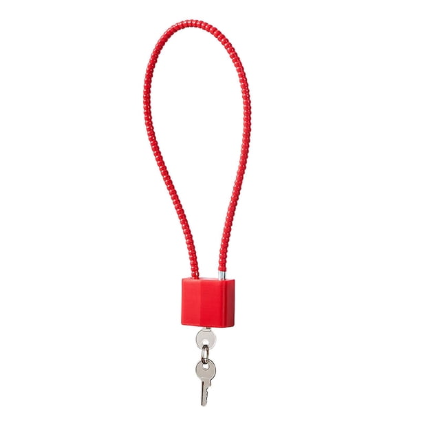 Cerradura de combinación portátil con cable de acero de 5 mm, cerraduras de equipaje de cable duraderas impermeables antioxidantes para armarios, caja Rojo