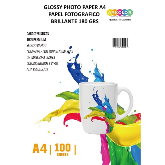 Papel Fotográfico Brillante 180 Grs. A4