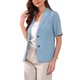 thumbnail image 4 of INSPIRE CHIC Blazer de algodón y lino de manga corta de verano para mujer, casual de negocios para oficina y uso casual M Azul claro, 4 of 6