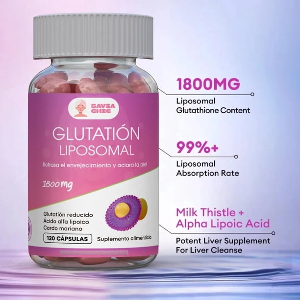 glutathione pastillas Glutation Liposomal 1800 Mg Maxima Absorcion 120 Capsulas