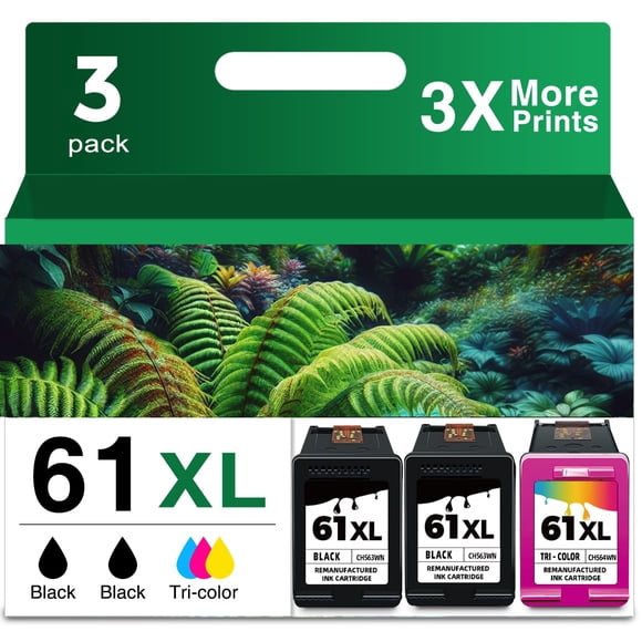 Cartucho de tinta Ubinki 61XL negro y color, paquete de 3 unidades para impresora HP