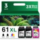 thumbnail image 1 of Cartucho de tinta Ubinki 61XL negro y color, paquete de 3 unidades para impresora HP, 1 of 6