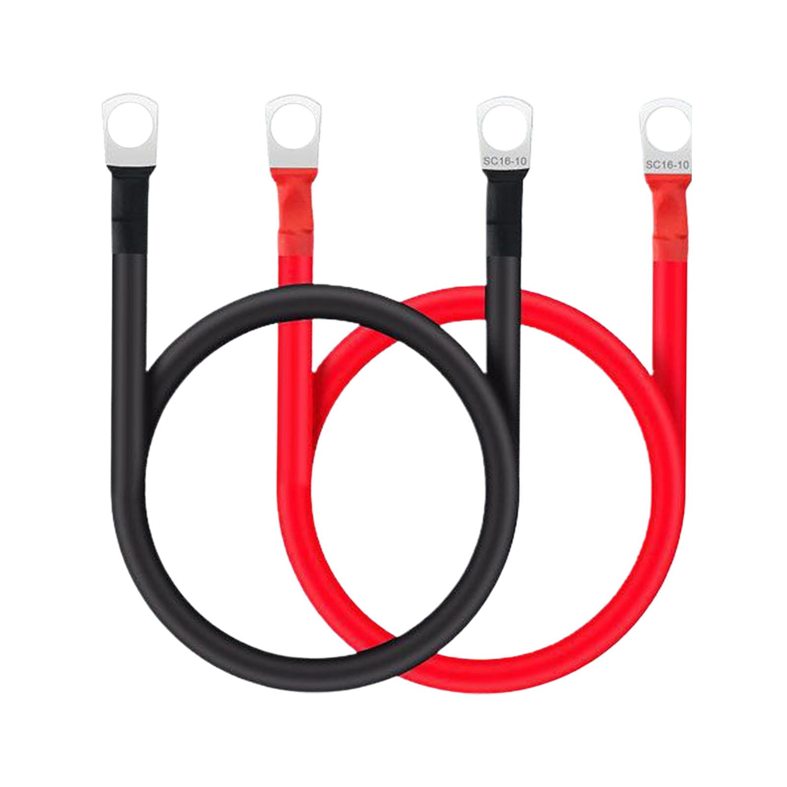 Magideal - Cables De Batería Genéricos Awg De Calibre 5, Cables De Inversor De Energía De Batería, Cables De Batería Para Motocicleta Solar, Rv, Coche, 2 Piezas , 50cm