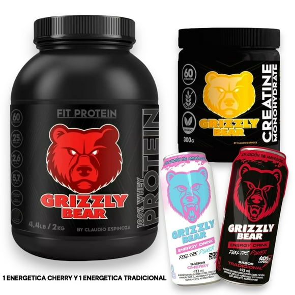 Pack Proteina Whey 2Kg Berries+ Creatina Monohidratada 300Gr + 2 Energeticas